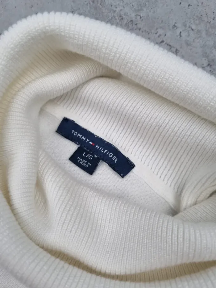 Pull col roulé Tommy Hilfiger blanc, L Femme - photo numéro 5