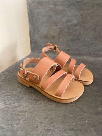 Sandales cuir beige foncé T2