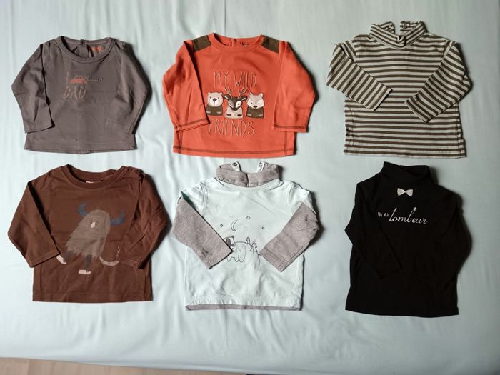 Lot de 6 Tee-shirts ML garçon 12 mois
