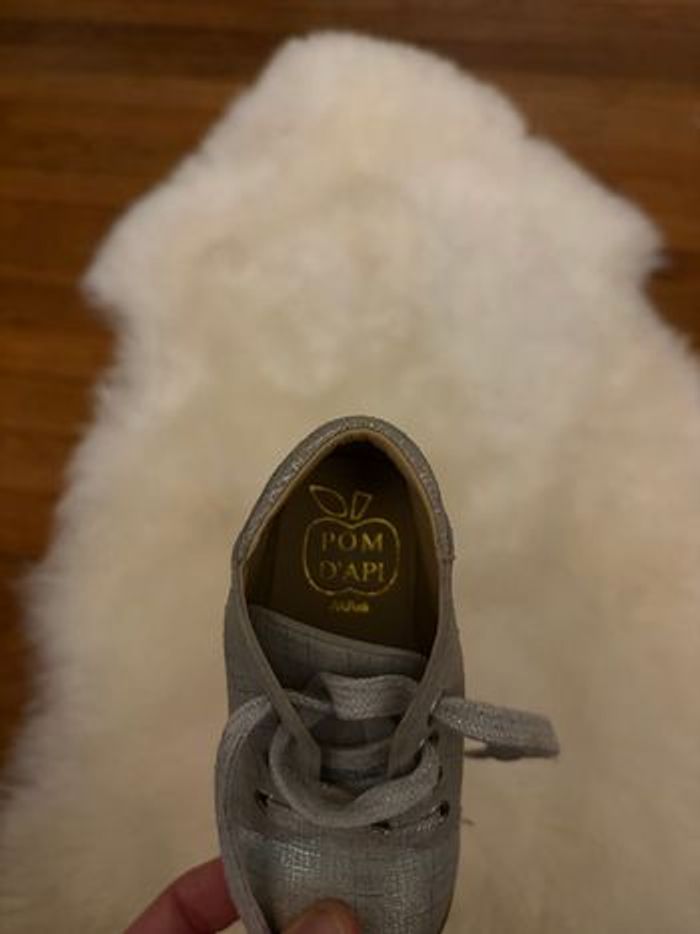 Pom d’Api Chaussures – premiers pas –  bleu argentées - photo numéro 5
