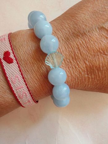 Bracelet bleu pastel coquillage