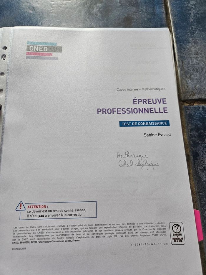 Cours, exercices pour Préparation capes maths cned - photo numéro 5