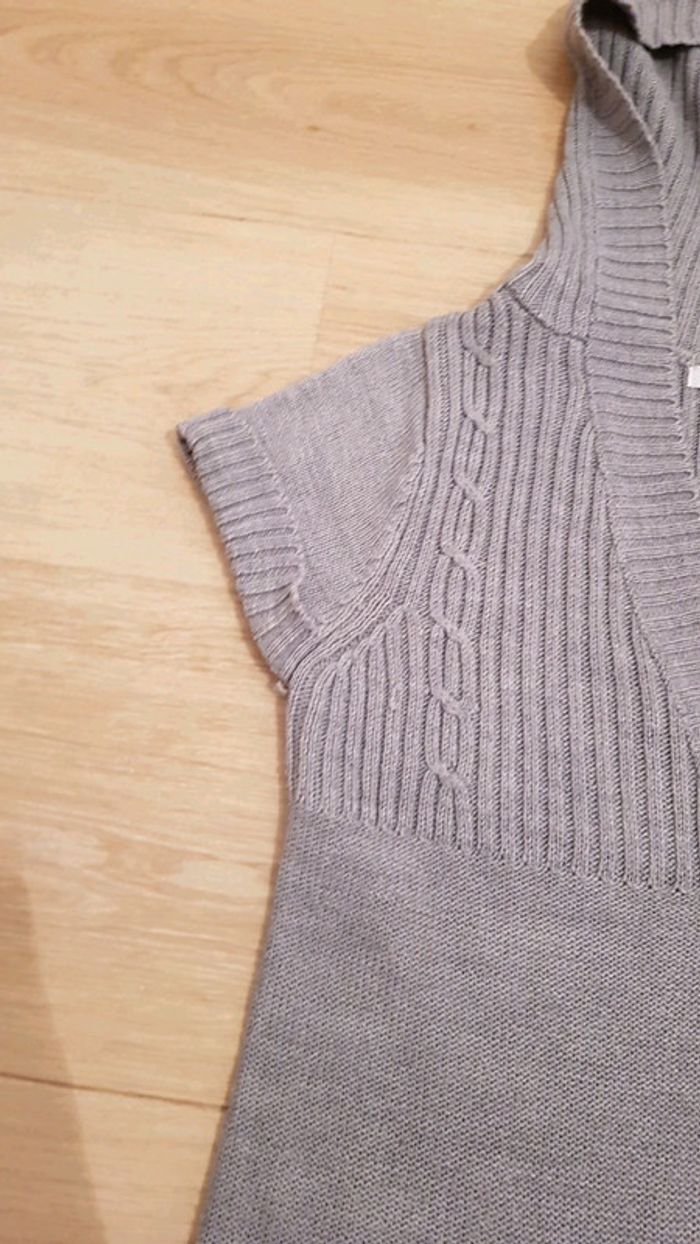 Pull capuche col V manches courtes fille - photo numéro 4