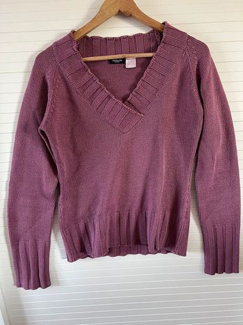 Pull col V femme