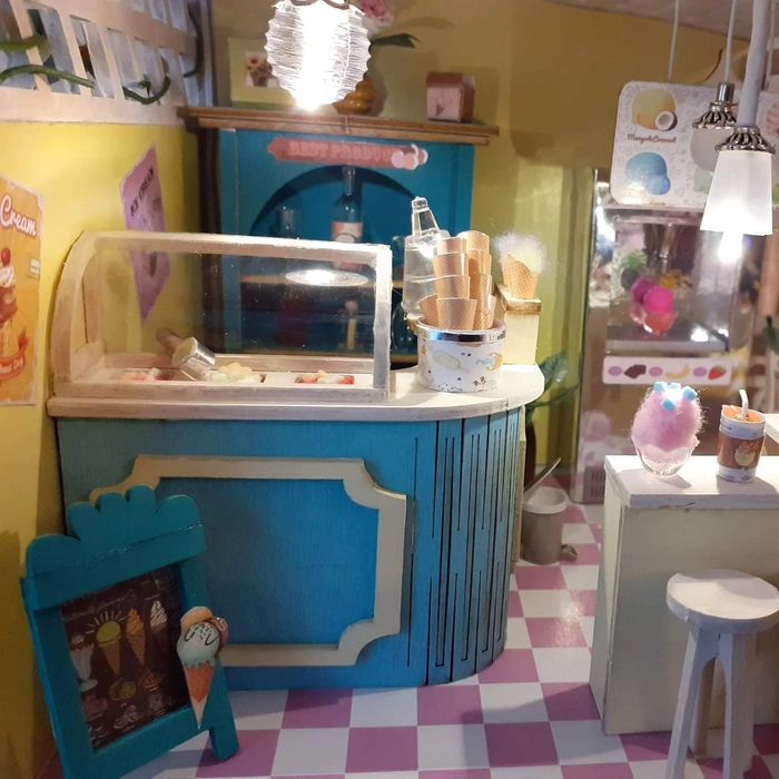 Miniature/diorama/vitrine Marchand de glace - Idée cadeau original - photo numéro 10
