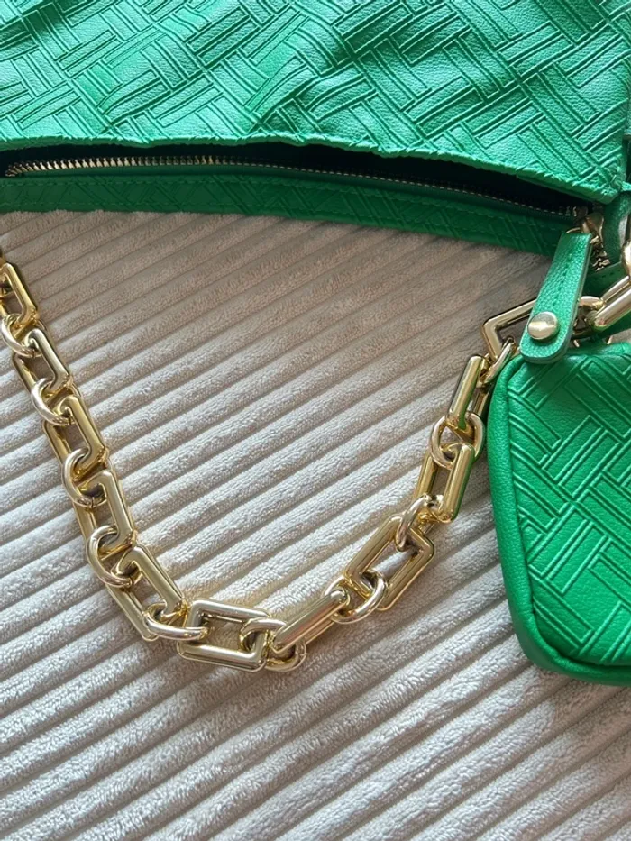 sac à main vert chaîne dorée - photo numéro 4