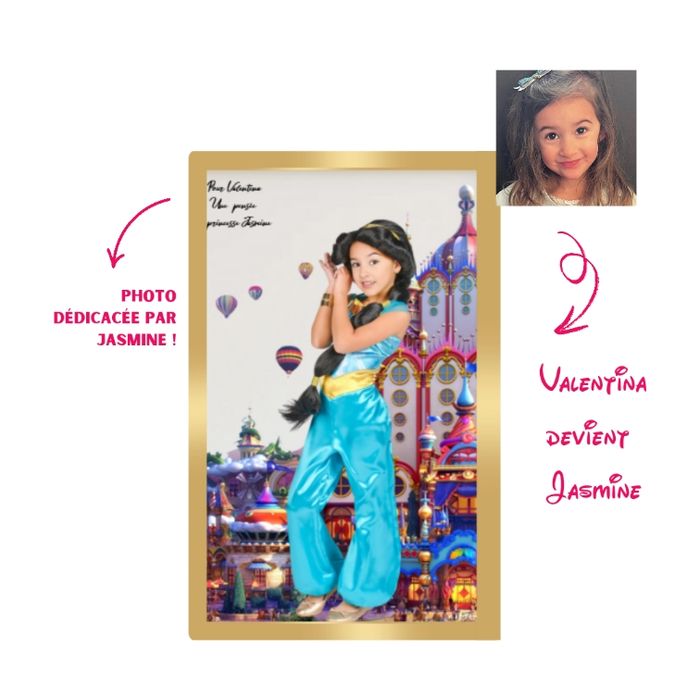 Cadre photo personnalisé : Votre enfant devient sa princesse préférée, Jasmine de Aladin !