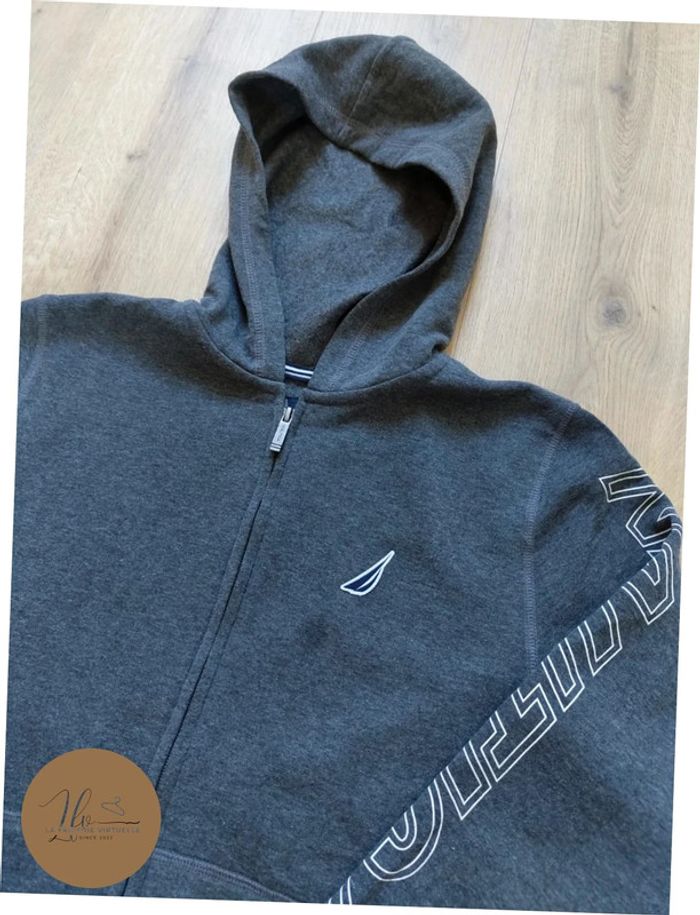 Veste zip à capuche Nautica avec écriture sur la manche - photo numéro 3