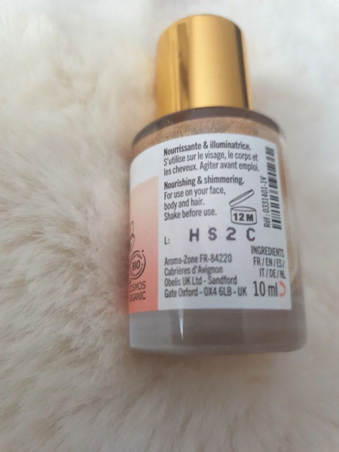 Neuf huile sèche satinée or marque aroma zone - photo numéro 2