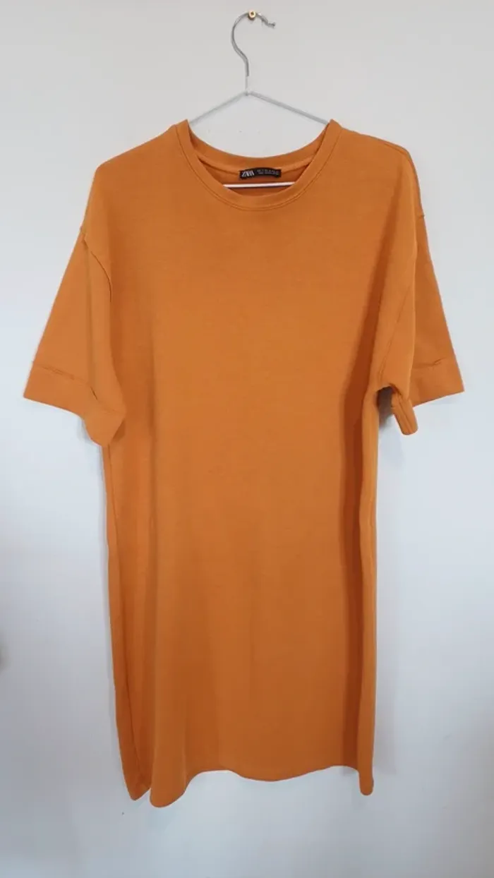 Robe t-shirt Zara orange/ jaune moutarde