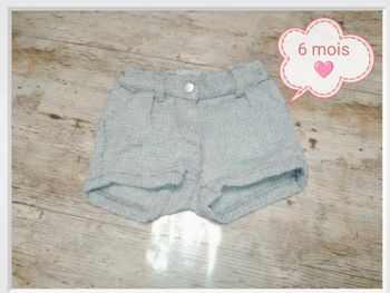 Joli short vintage en laine fine maille été fille 6 mois
