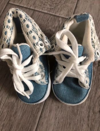 Chaussures kiabi 3/6 mois blanc bleu dentelle