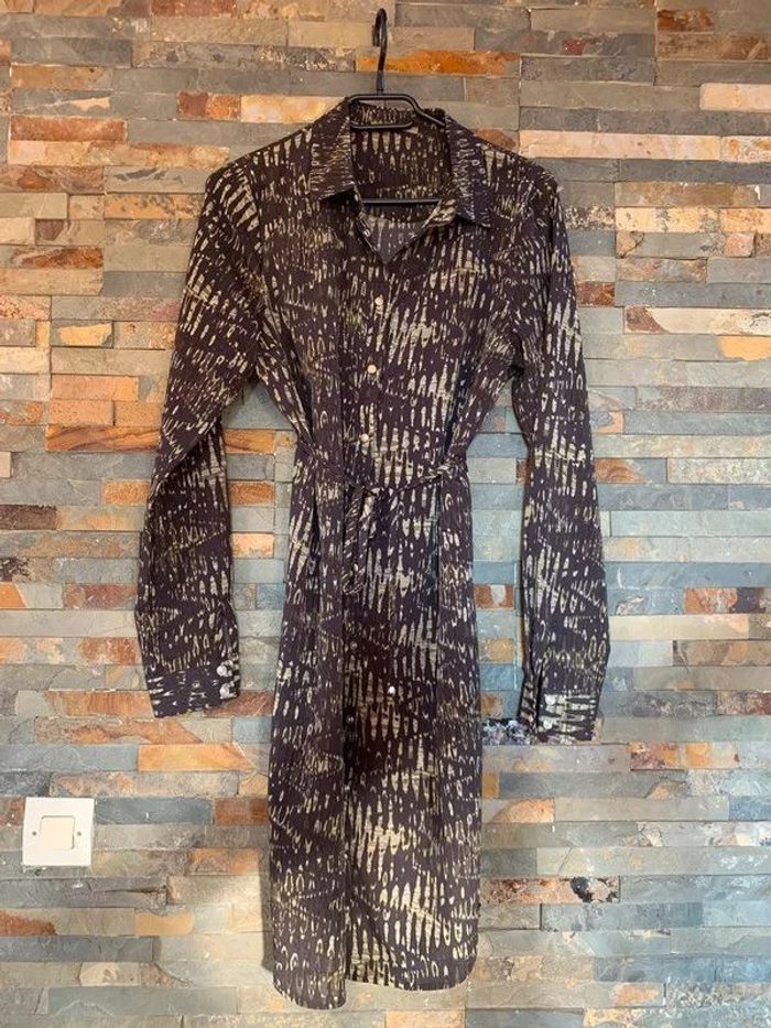 Robe midi motifs kaki taille M Les Petites Bombes Paris - photo numéro 2