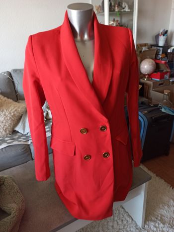 Veste blazer rouge oversize