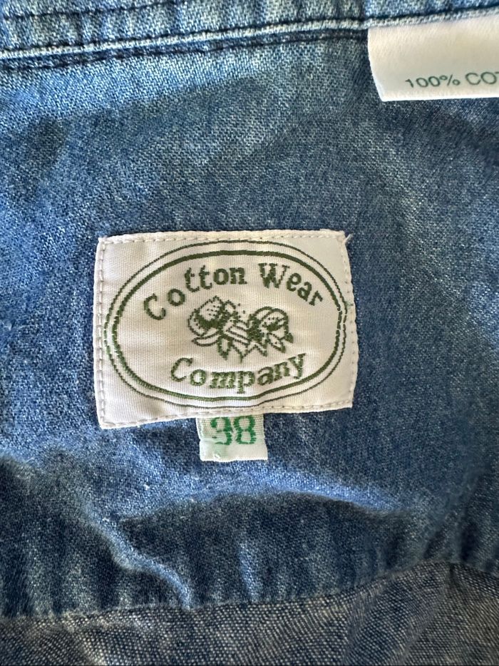 Chemise en jean denim broderies citrouilles sapins Vintage T38 M - photo numéro 8