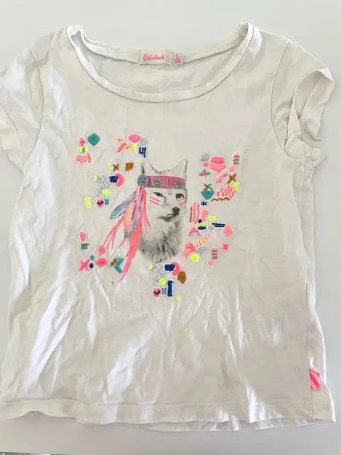 T-shirt loup coloré billieblush 5 ans
