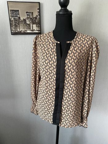 Chemisier blouse marron clair noir