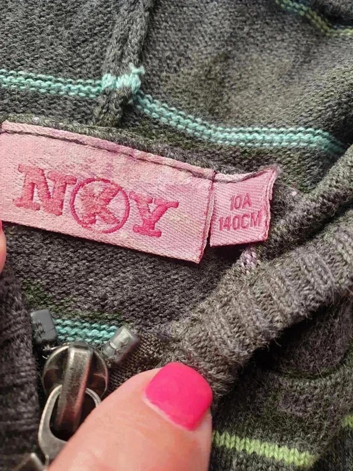 Gilet zippé à capuche 10 ans rayé NKY - photo numéro 4