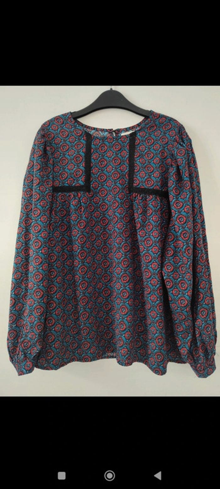 Blouse fluide multicolore à motifs ethniques taille L Molly Bracken
