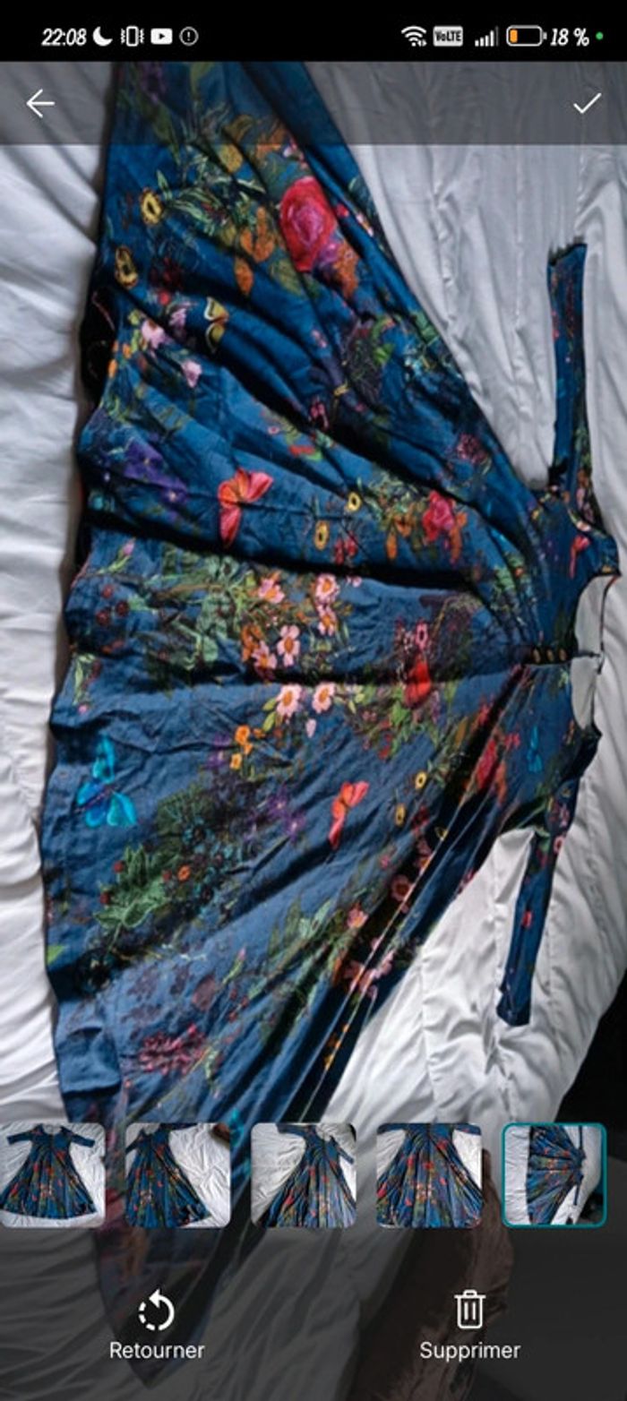 Robe femme XL 42 motif papillon manches longues - photo numéro 5