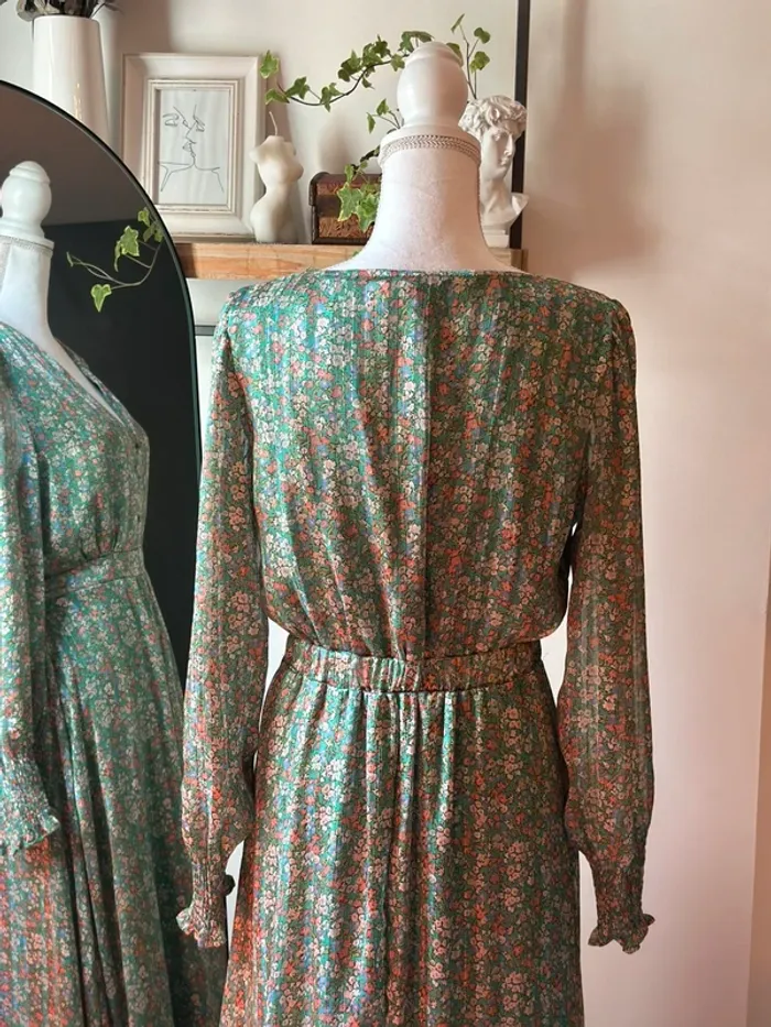 Robe longue à fleurs lurex Jubylee – Taille S/M - photo numéro 5