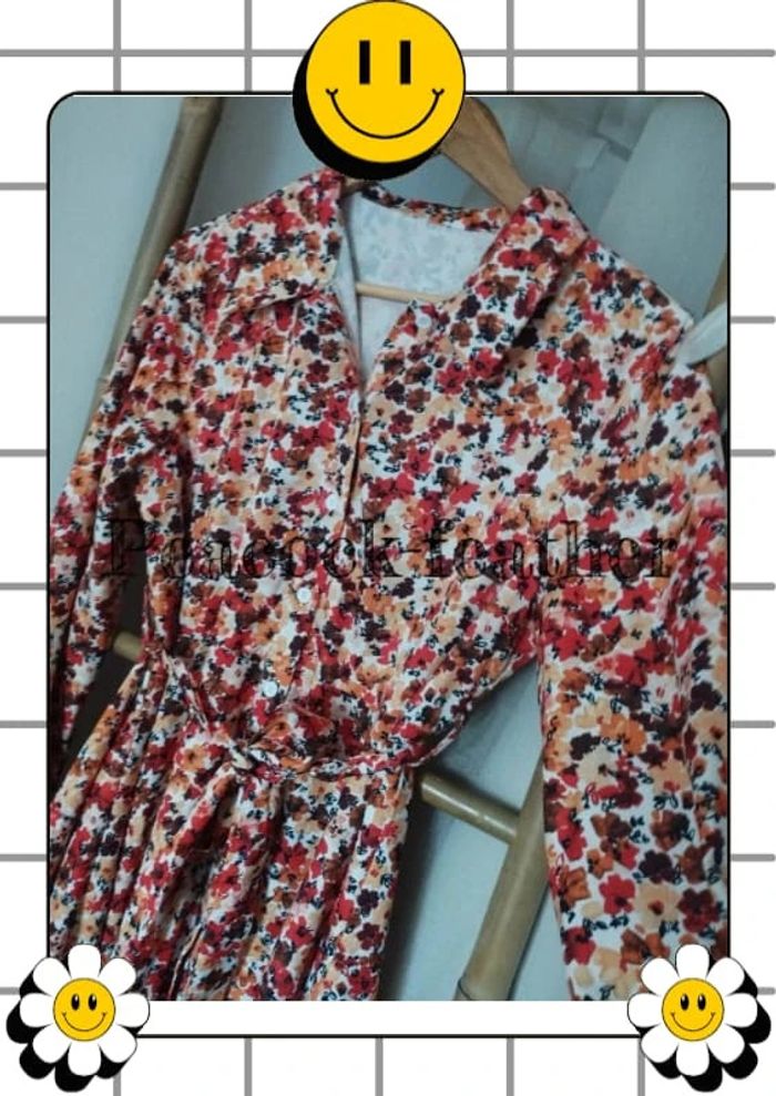 Robe fleurie jaune orange shein TU - photo numéro 4