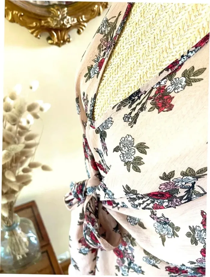 Sublime blouse chemise fluide chic fluide Haut Transparent Floral - photo numéro 18