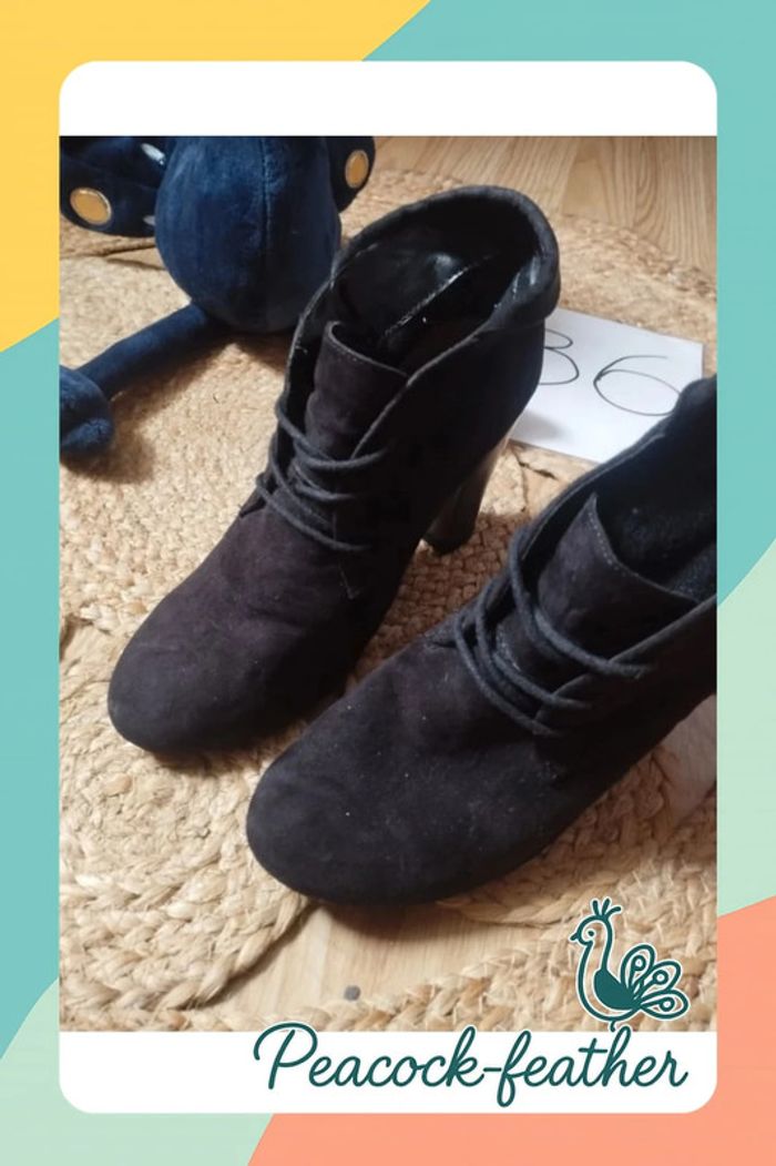 Bottines à talons noires 36 - photo numéro 6