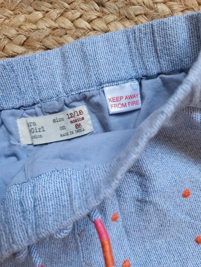 🌸Short couleur jean et orange 12 18 mois 86 cms zara - photo numéro 3