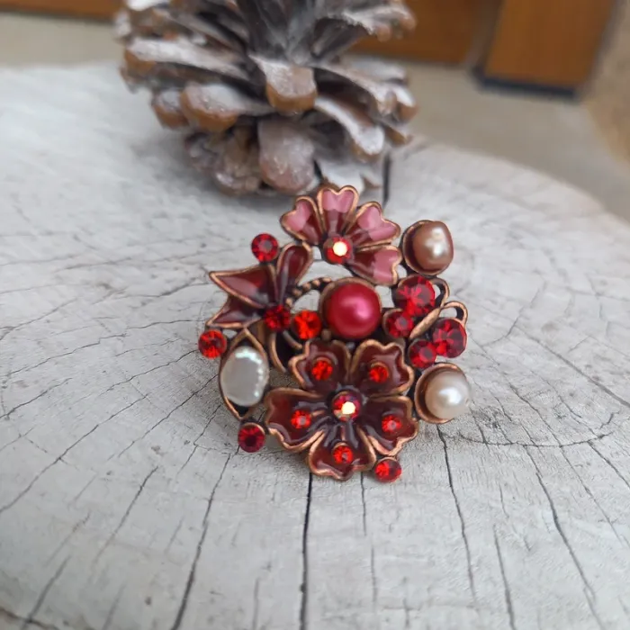 Bague vintage fleur réglable - photo numéro 2