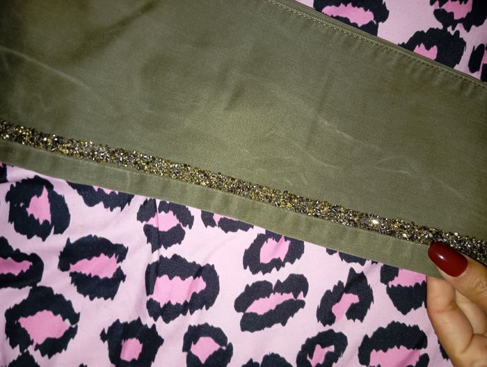 Jean Zara vert kaki 36 (paillettes) - photo numéro 3