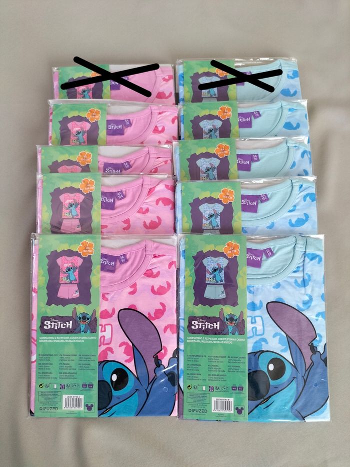 đ€ Lot revendeur 8 pyjashort Stitch - fille/garçon - Taille de 3 Ă 6 ans - Disney - Neufs đ€