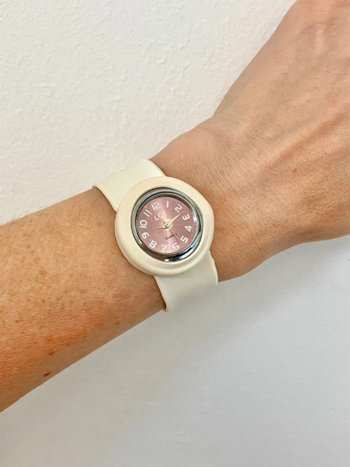 Montre LCT à quartz bracelet blanc aimanté