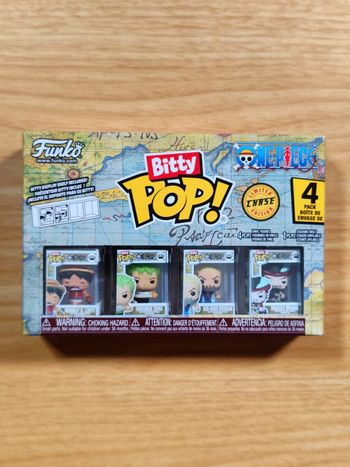 Boîte 4 Bitty Pop! One Piece - Luffy, Zoro, Morgan & Mihawk (CHASE)