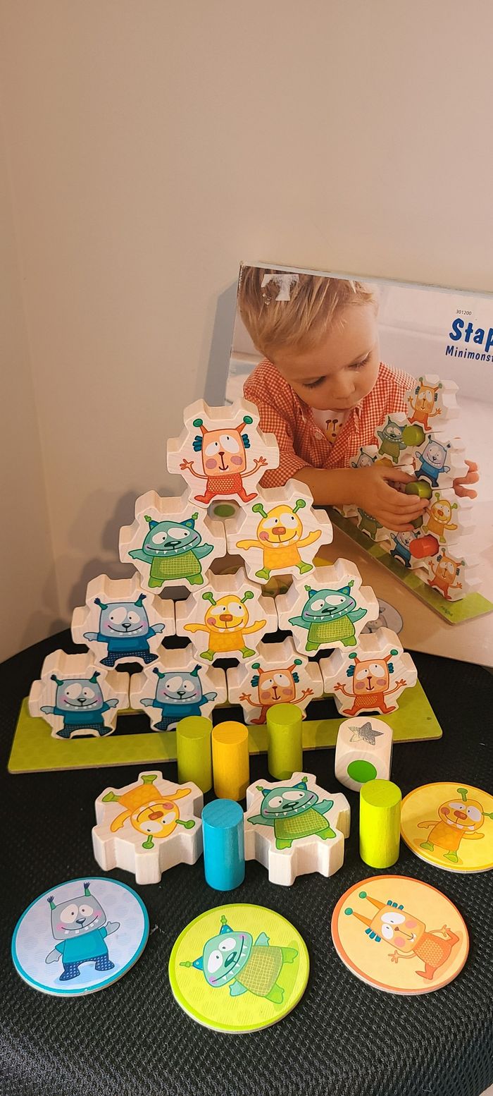 Jeu pour enfant d'empilement mini monstres de marque Haba - photo numéro 3