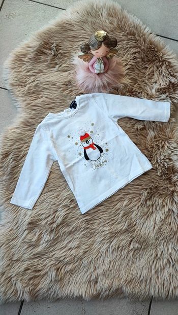 T-shirt pingouin de Noël Kiabi 6 mois