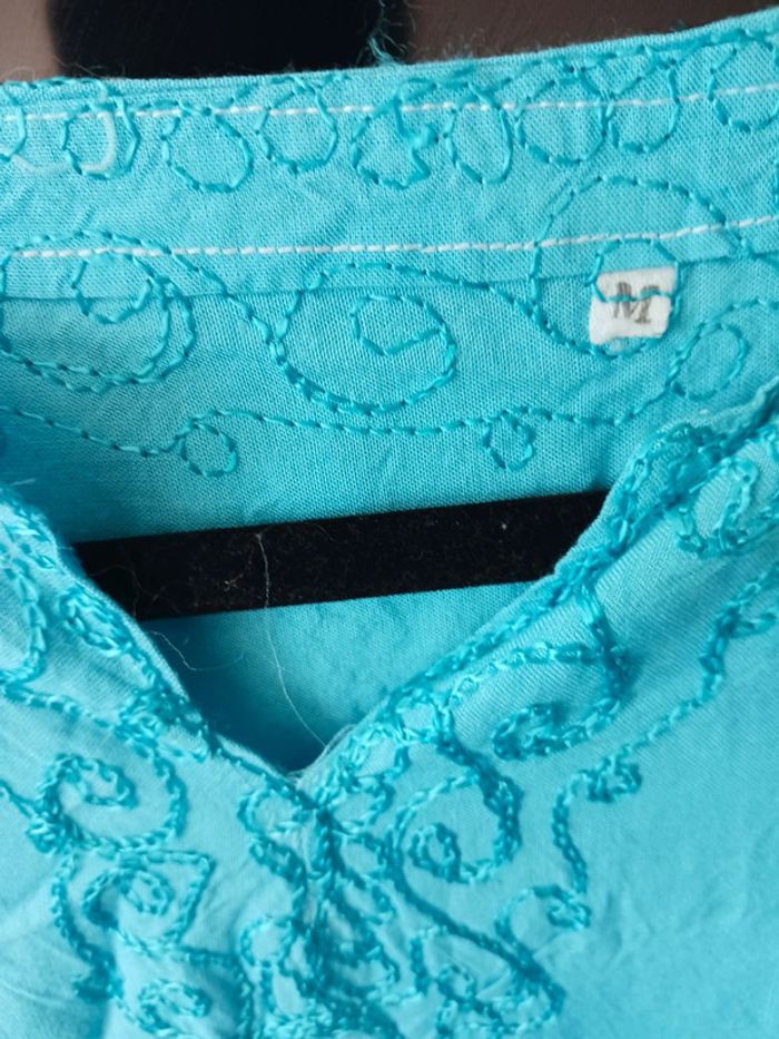 Ensemble tunique/pantalon été bleu Taille M38 - photo numéro 2