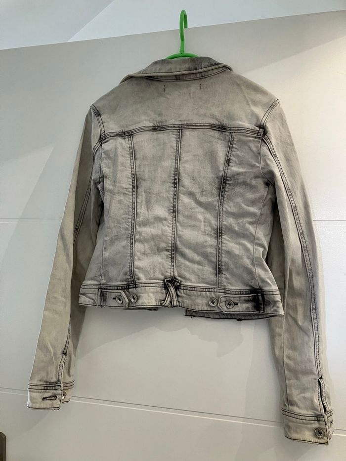 Veste en jeans bleu gris délavé - photo numéro 3