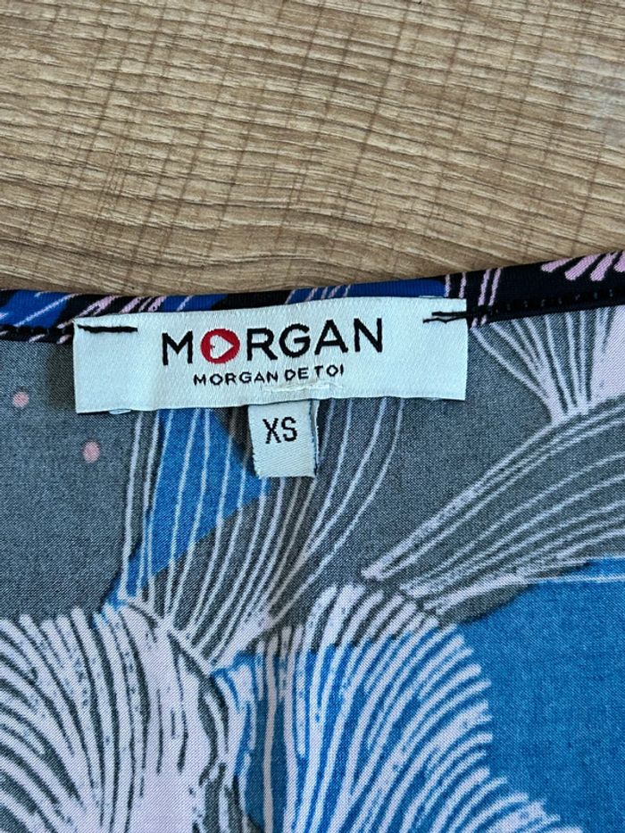 Haut bleu et imprimé à manches courtes Morgan taille XS jamais porté - photo numéro 14