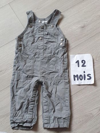 Salopette 12mois garçon 74cm kiabi gris
