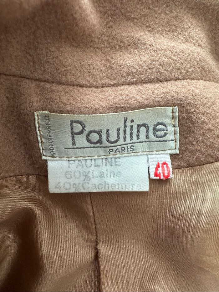 Manteau court oversize beige camel en cachemire et laine Vintage T40 L - photo numéro 9