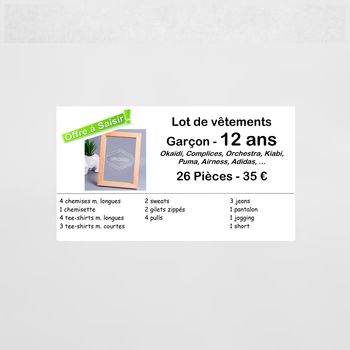 Lot vêtements garçon 12ans