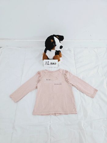 Tee shirt manches longues rose bébé fille 12 mois 1 an