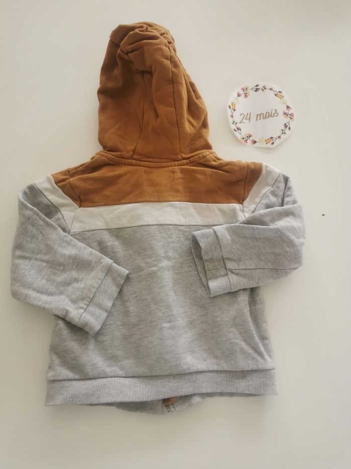 Lot de 2 sweats à capuche bébé garçon 24mois décathlon et vertbaudet - photo numéro 7