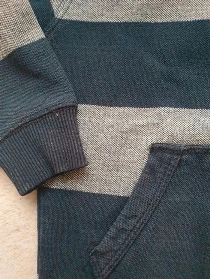 Gilet zippé à capuche rayé bleu marine Okaïdi 4 ans - photo numéro 4