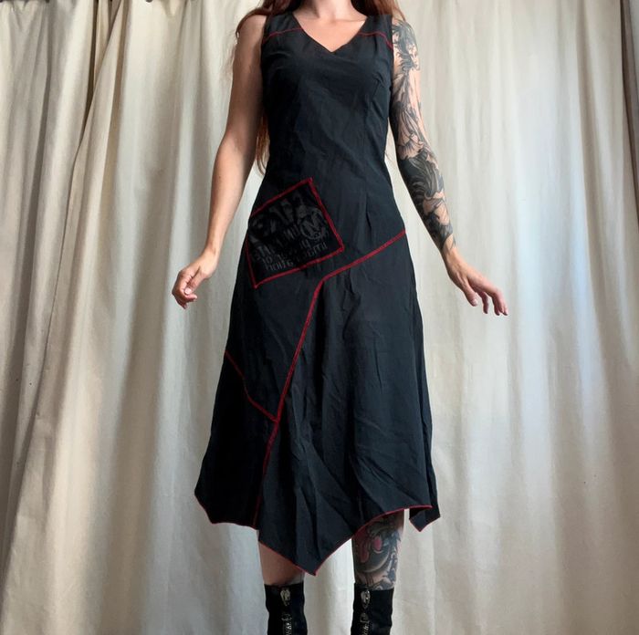 Robe longue asymétrique Avant Garde Goth vintage y2k - Taille M - photo numéro 4