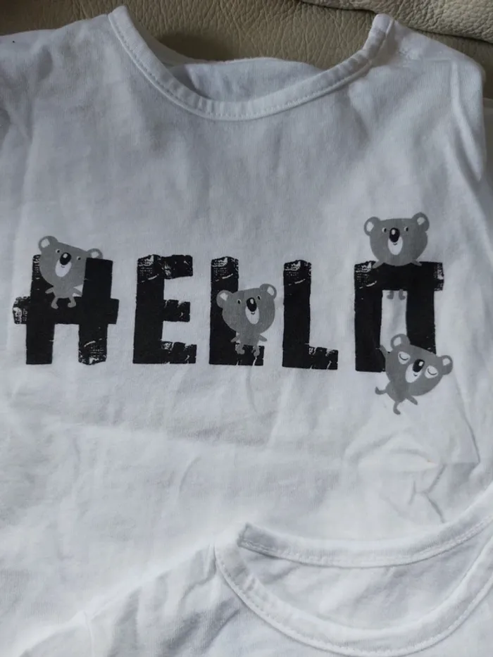 Lot de 3 tee-shirts manches courtes en coton 9 mois - photo numéro 2