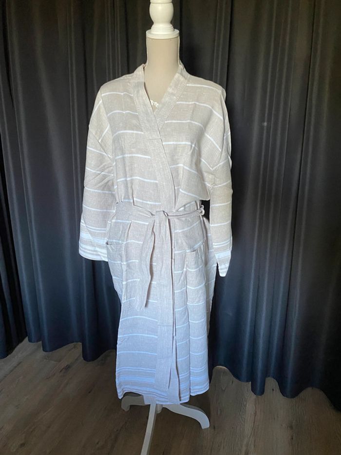 Robe de chambre en lin lavé Unisexe - photo numéro 2