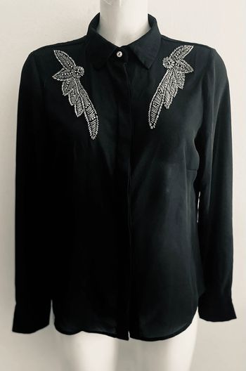 Chemise transparente à perle