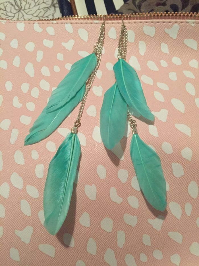 Boucles d’oreille plume - photo numéro 2